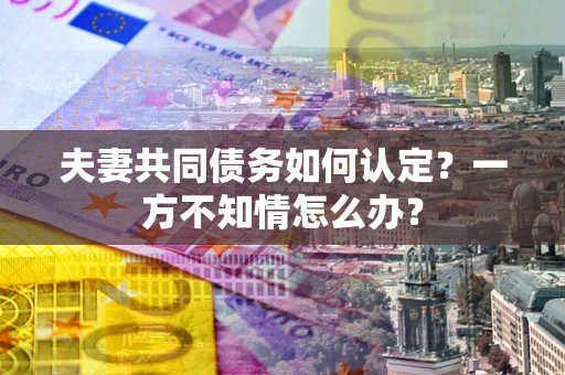 济南夫妻共同债务如何认定？一方不知情怎么办？