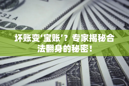 济南坏账变‘宝账’？专家揭秘合法翻身的秘密！